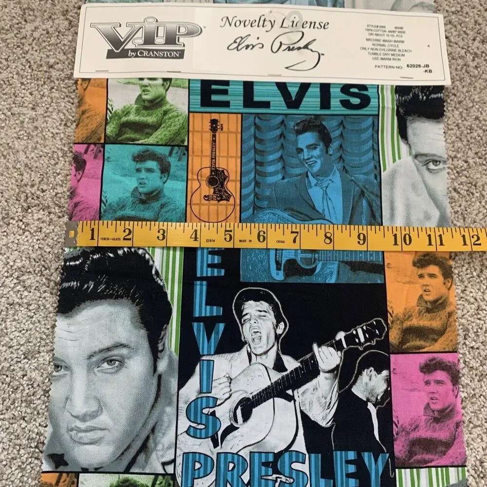 ELVIS PRESLEY VIP Cranston Sample Swatches 2 Piece  blue green tan beige